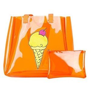EMMA LOMAX ice cream cone tote+wristlet clear bag